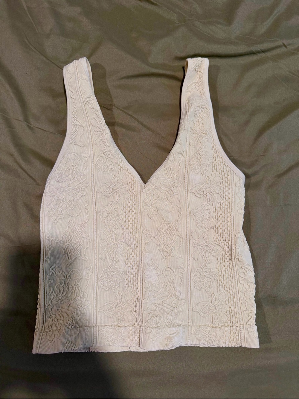 Urban Outfitters Yellow Textured V-Neck Tank Top